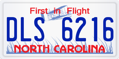 NC license plate DLS6216
