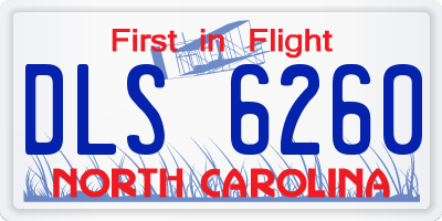 NC license plate DLS6260