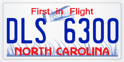 NC license plate DLS6300