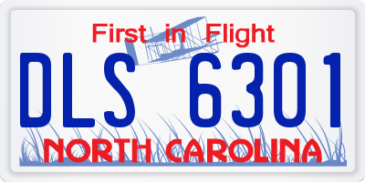 NC license plate DLS6301