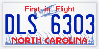 NC license plate DLS6303
