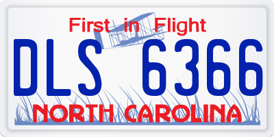 NC license plate DLS6366