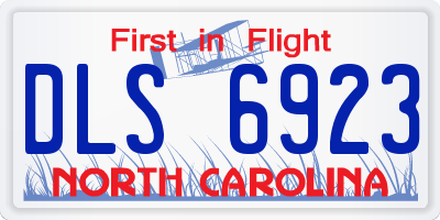 NC license plate DLS6923
