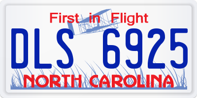 NC license plate DLS6925