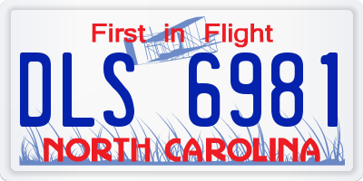 NC license plate DLS6981