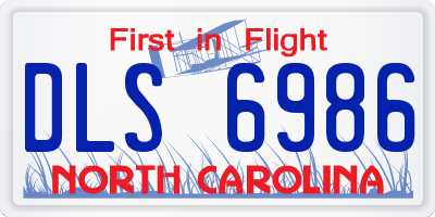NC license plate DLS6986