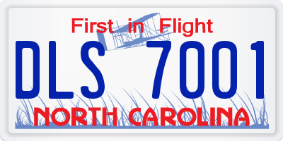 NC license plate DLS7001