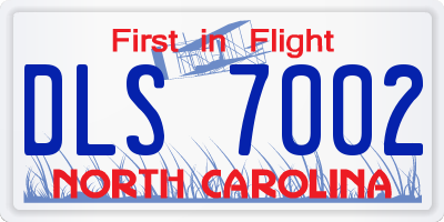 NC license plate DLS7002