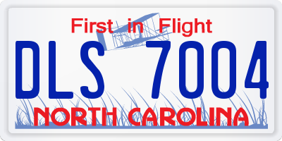 NC license plate DLS7004