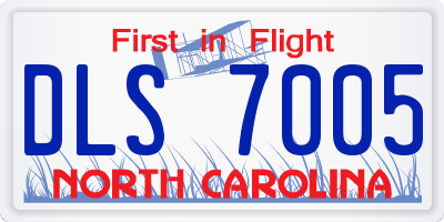 NC license plate DLS7005