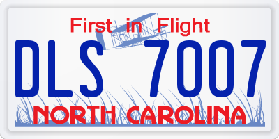 NC license plate DLS7007