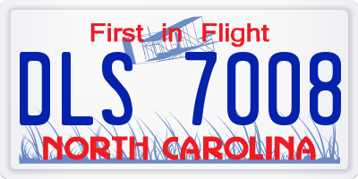 NC license plate DLS7008