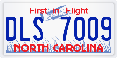 NC license plate DLS7009