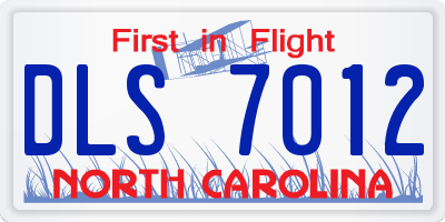NC license plate DLS7012