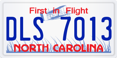 NC license plate DLS7013
