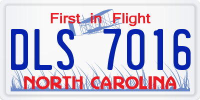 NC license plate DLS7016