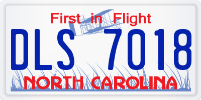 NC license plate DLS7018