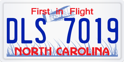 NC license plate DLS7019