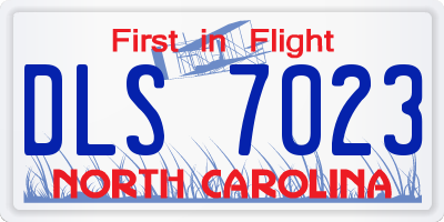 NC license plate DLS7023