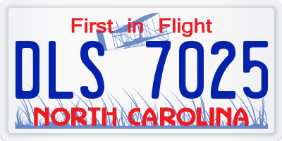 NC license plate DLS7025