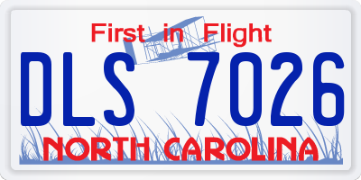 NC license plate DLS7026