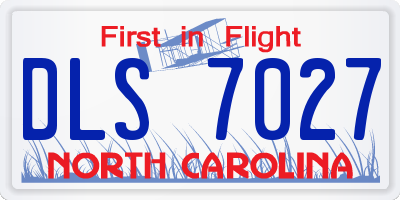 NC license plate DLS7027