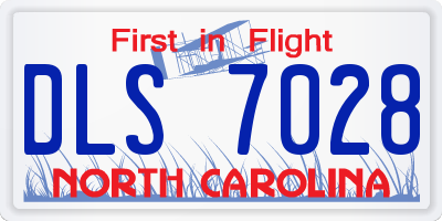 NC license plate DLS7028