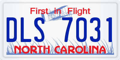 NC license plate DLS7031