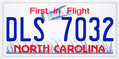 NC license plate DLS7032