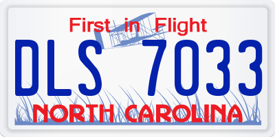 NC license plate DLS7033