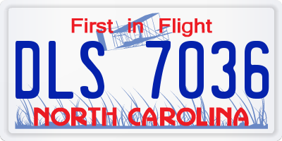 NC license plate DLS7036