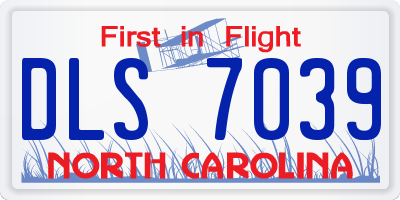 NC license plate DLS7039
