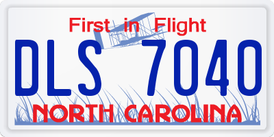 NC license plate DLS7040