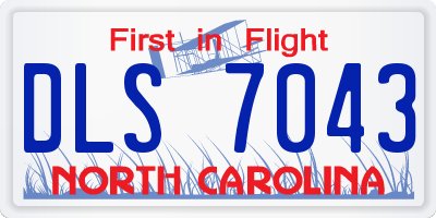 NC license plate DLS7043
