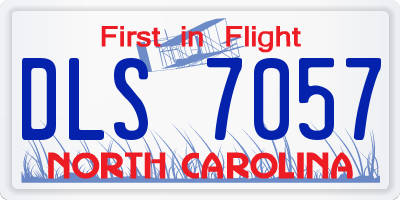 NC license plate DLS7057