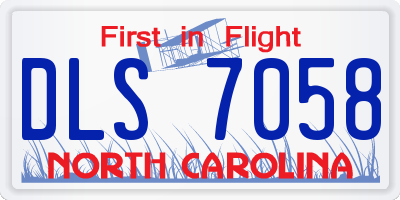NC license plate DLS7058