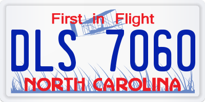 NC license plate DLS7060