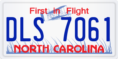 NC license plate DLS7061