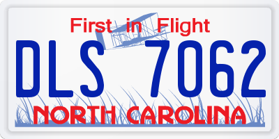 NC license plate DLS7062