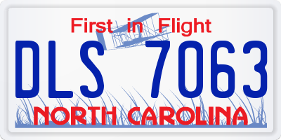 NC license plate DLS7063