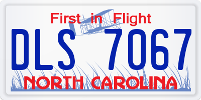 NC license plate DLS7067