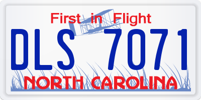 NC license plate DLS7071