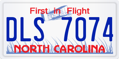 NC license plate DLS7074