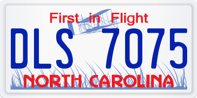 NC license plate DLS7075