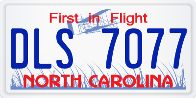 NC license plate DLS7077