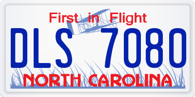 NC license plate DLS7080