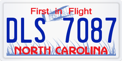 NC license plate DLS7087