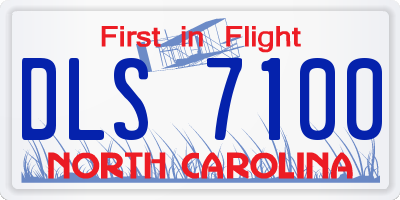 NC license plate DLS7100