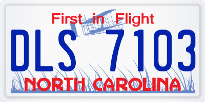 NC license plate DLS7103