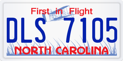 NC license plate DLS7105